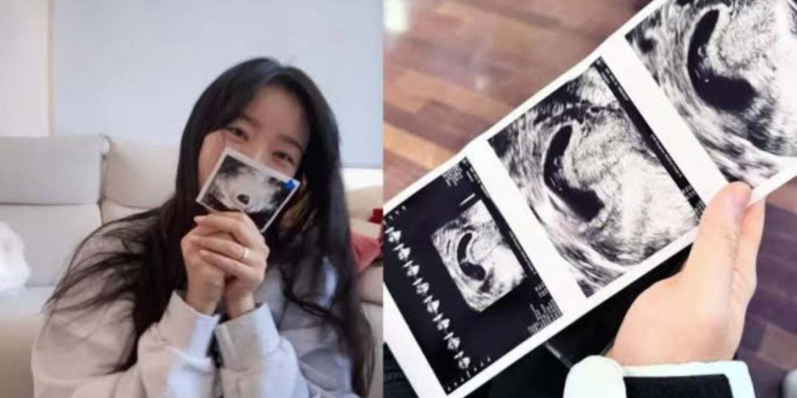 Bae Seul Gi uploaded pictures of the ultrasonography, sharing her happiness (Credit: YouTube)