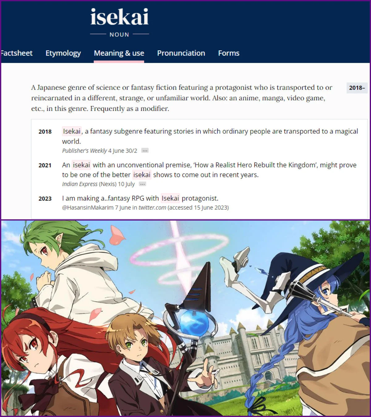 Isekai is Officially a Word in the Oxford English Dictionary