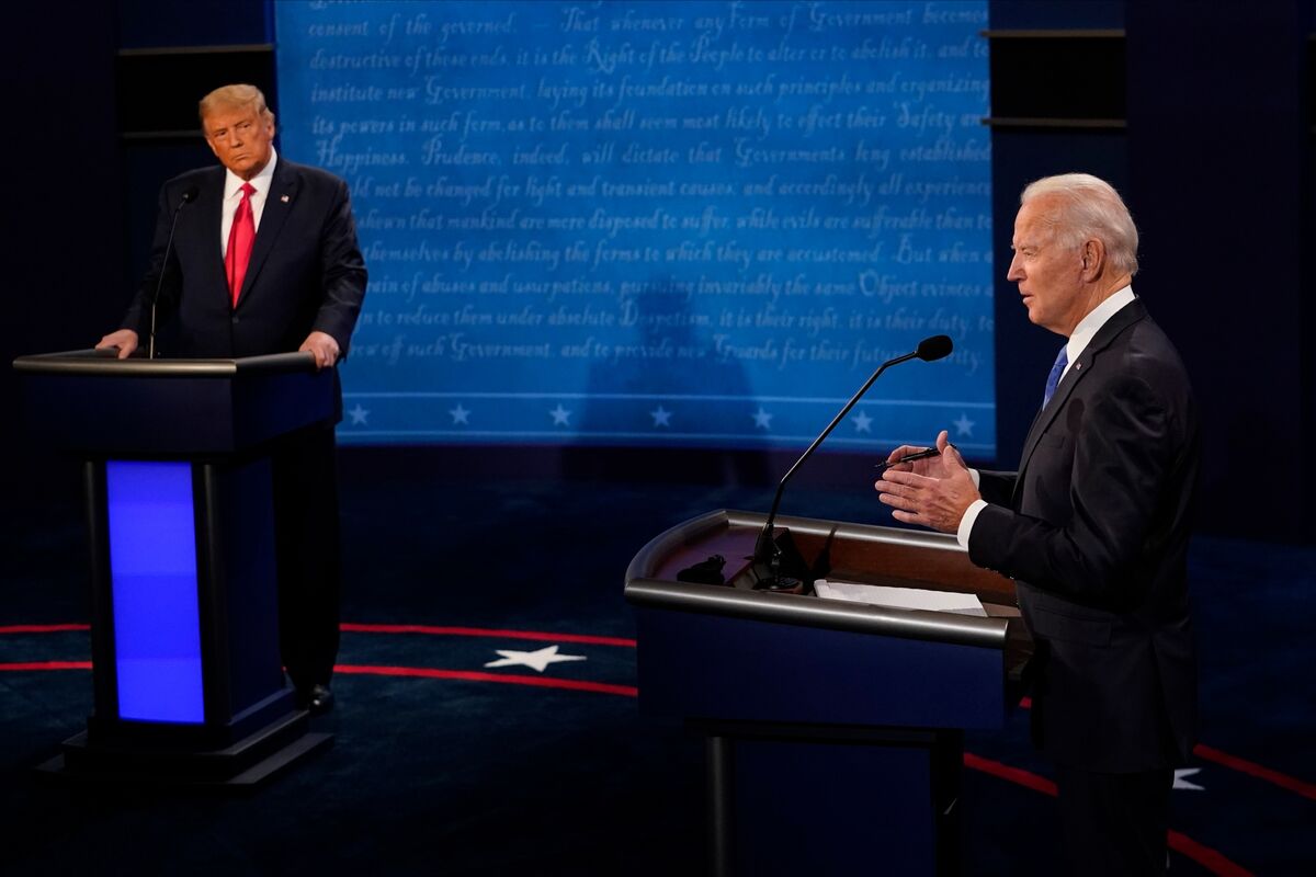 Biden trails Trump by nine points in latest CNN poll. (Credits: Bloomberg)