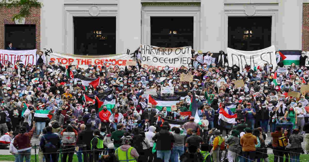 Nationwide university protests escalate amid Israeli-Palestinian conflict (Credits: Global Village Space)