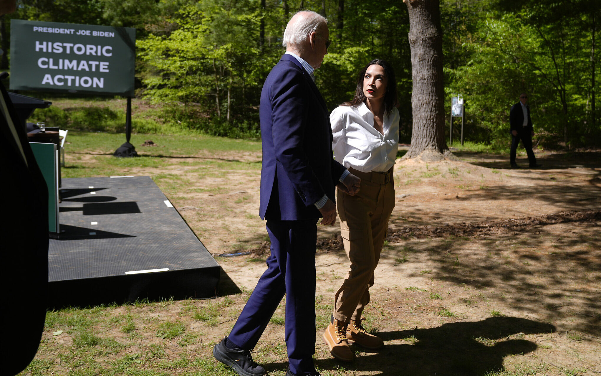 Ocasio-Cortez, Sanders, Markey challenge Biden's stance on Israeli conflict (Credits: AP Photo)