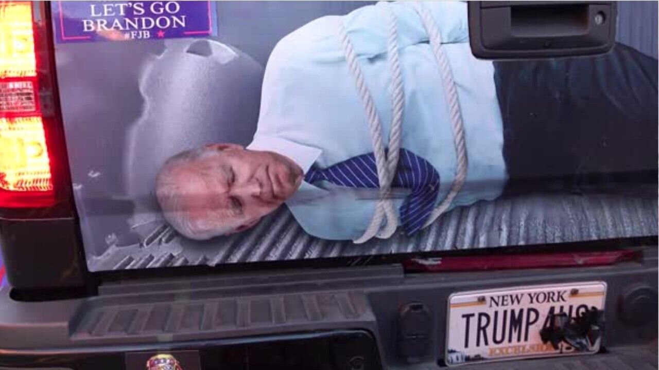Trump's sharing of a video depicting Biden bound in a truck sparks controversy (Credits: STN)