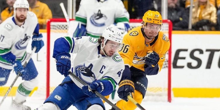 Vancouver Canucks vs Nashville Predators (Credit: NHL)