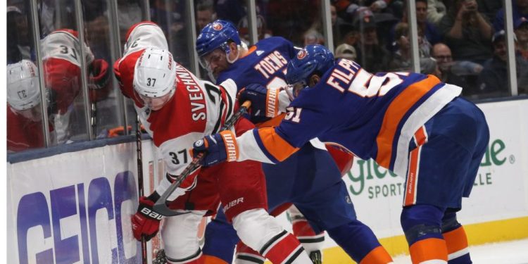 New York Islanders vs Carolina Hurricanes (Credit: NHL)