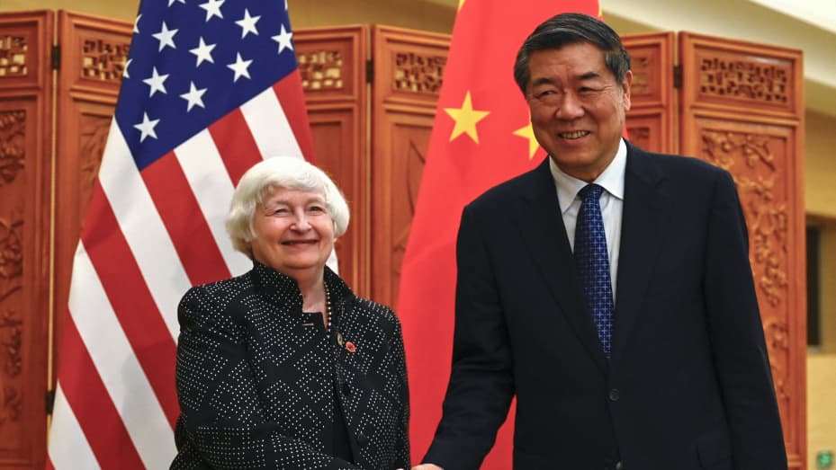 Yellen emphasizes China's surplus manufacturing as a challenge (Credits: CNBC)