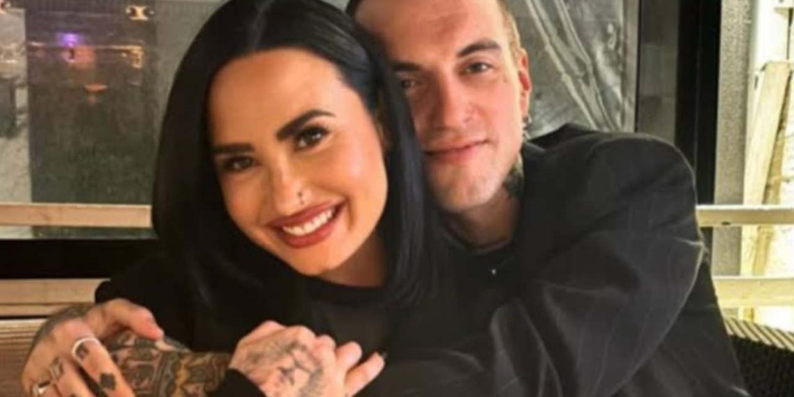 Demi Lovato and her fiance (Credit: People)