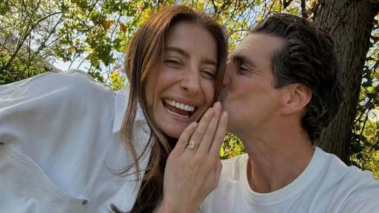 Newly engaged couple:   Andy Lee and Rebecca Harding (Credit: YouTube)