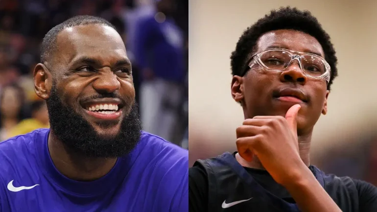 Bryce James and LeBron James