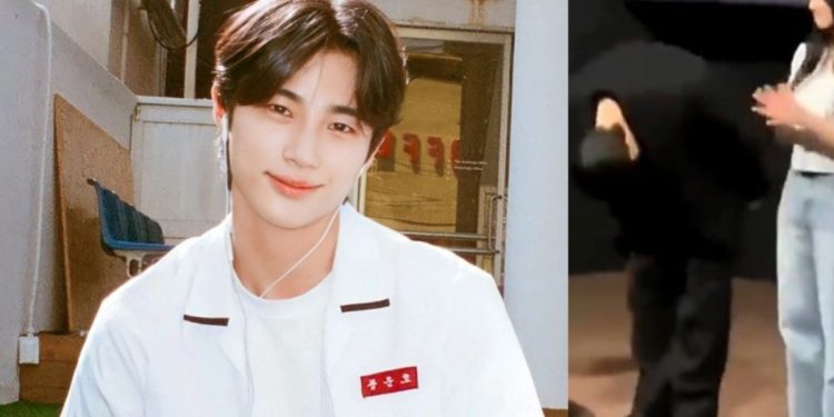 Byeon Woo-seok expresses gratitude during the "Lovely Runner" viewing event.