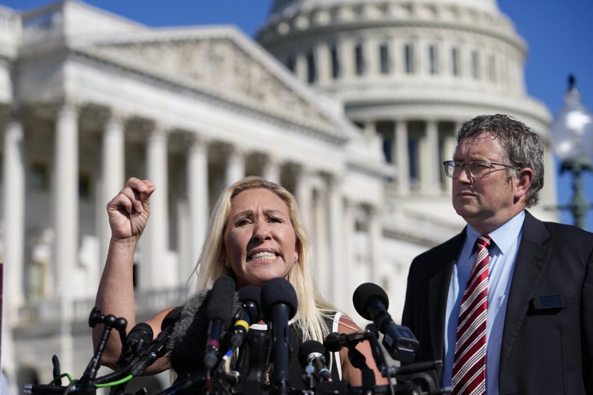 Greene's bid threatens GOP stability before elections (Credits: Associated Press)