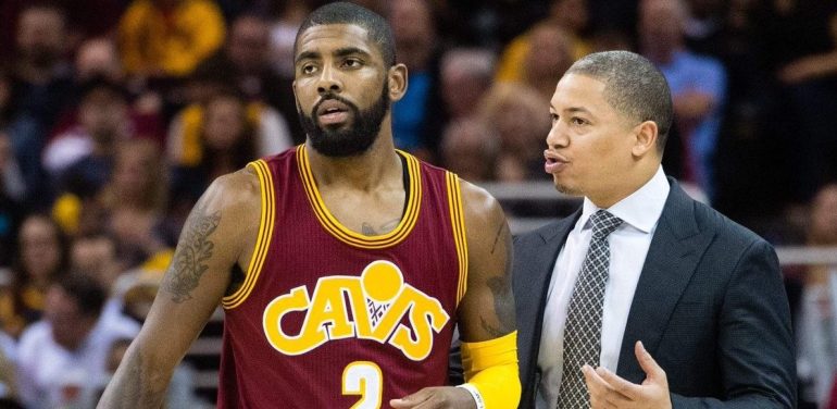 Kyrie Irving and Tyronn Lue