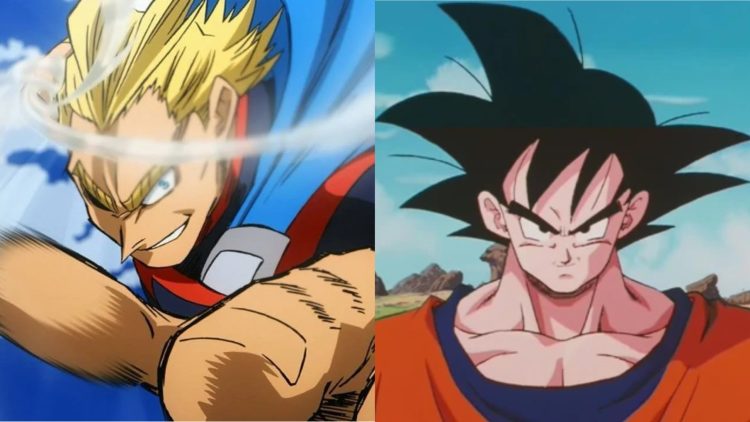 All Might (Left), Goku (Right)