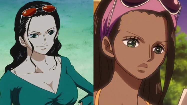 Nico Robin after the Timeskip (Left), Nico Robin before the Timeskip (Right)