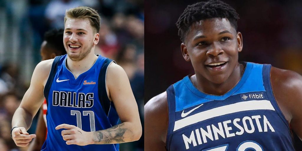 Luka Doncic and Anthony Edwards from NBA