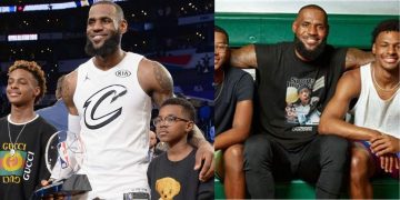 LeBron James, Bryce and Bronny from NBA