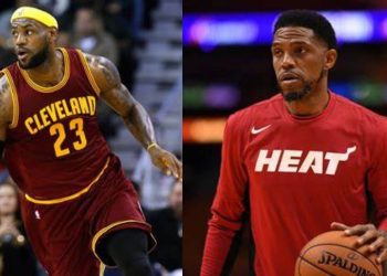 LeBron James and Udonis Haslem from NBA