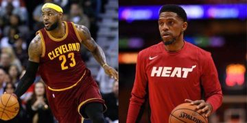 LeBron James and Udonis Haslem from NBA