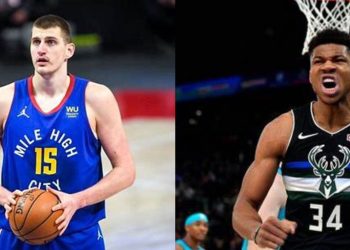 Nikola Jokic and Giannis Antetokounmpo from NBA