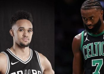 Derrick White and Jaylen Brown from NBA