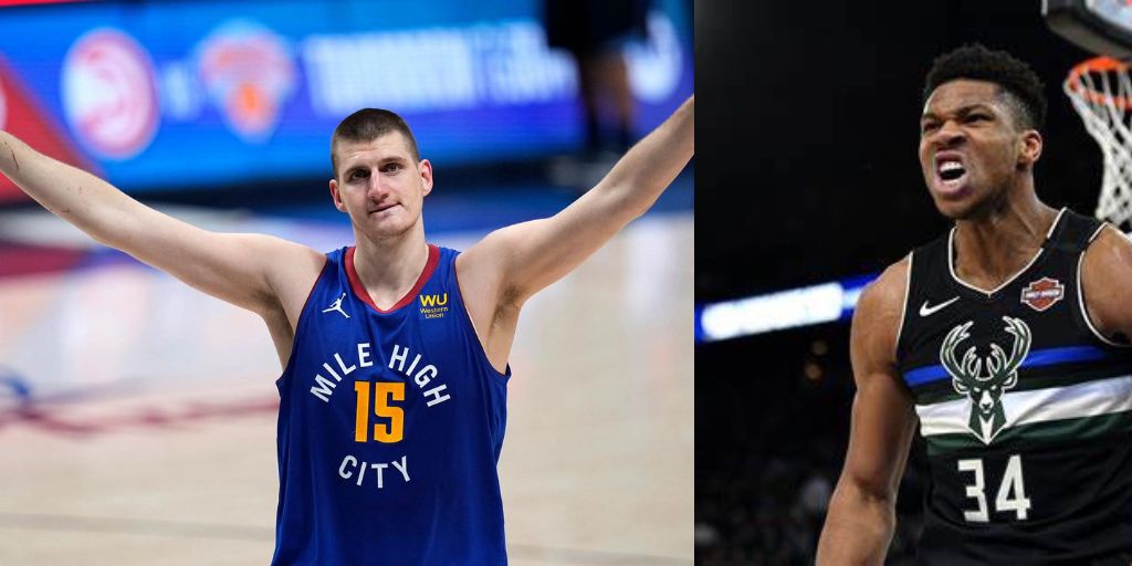 Nikola Jokic and Giannis Antetokounmpo from NBA