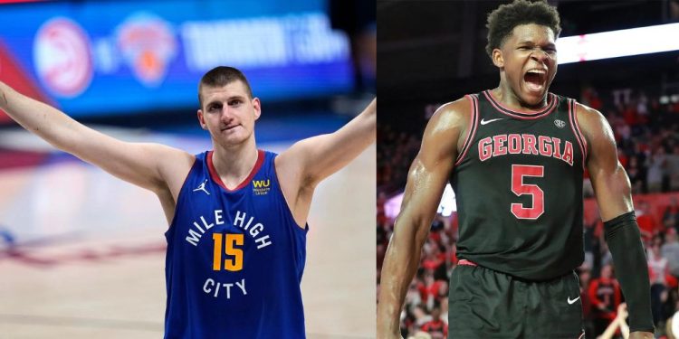 Nikola Jokic and Anthony Edwards from NBA