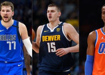 Luka Doncic, Nikola Jokic and Shai Gilgeous-Alexander from NBA