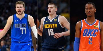 Luka Doncic, Nikola Jokic and Shai Gilgeous-Alexander from NBA