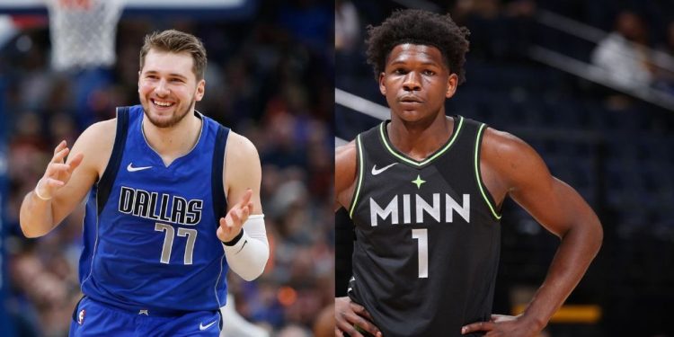 Luka Doncic and Anthony Edwards from NBA