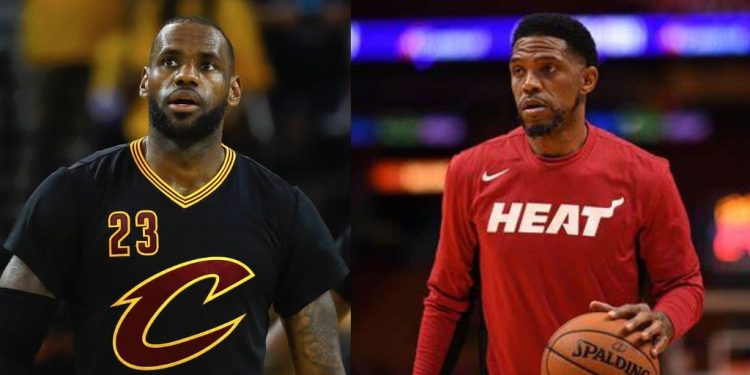 LeBron James and Udonis Haslem from NBA