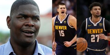 Keyshawn Johnson, Nikola Jokic and Jamal Murray from NBA