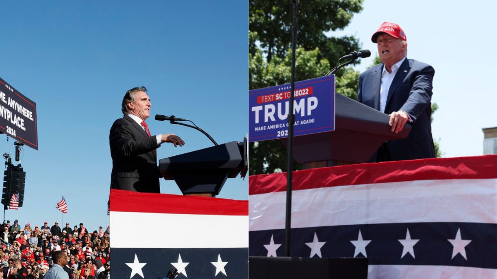 North Dakota Gov. Doug Burgum (Left) and Former President Donald Trump (Right)