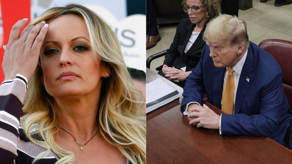 Stormy Daniels (Left) and Former President Donald Trump (Right)