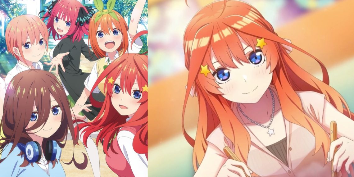 A Poster for 'The Quintessential Quintuplets' (Left), A Still from the visual novel for the Anime (Right)