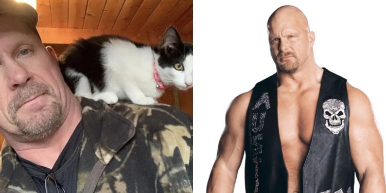 Steve Austin With His Cat