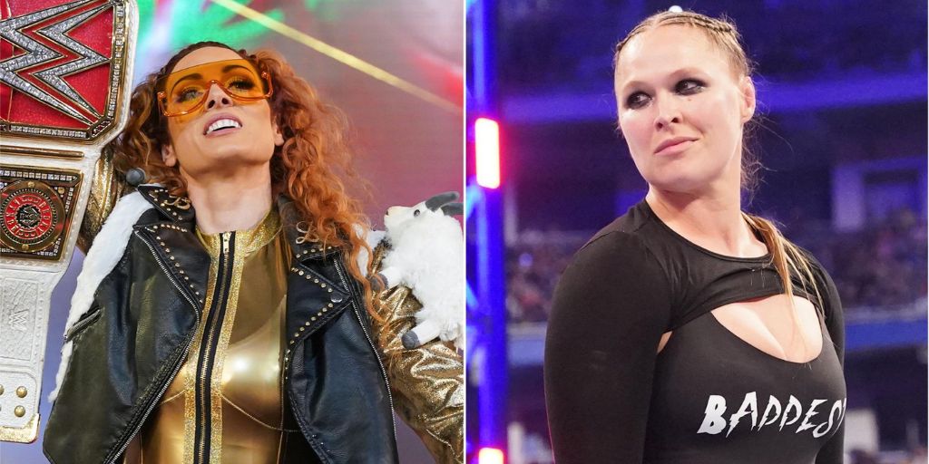 Becky Lynch and Ronda Rousey At The Wrestlemania