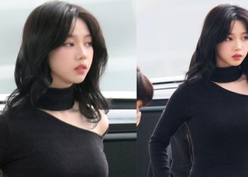 Netizens admire Karina's stunning appearance and unique fashion sense in recent airport photos.