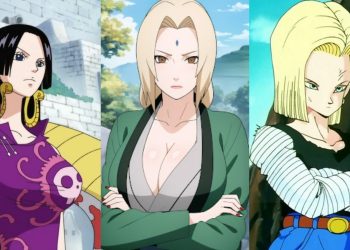 Boa Hancock from 'One Piece' (Left), Lady Tsunade from 'Naruto' (Middle), Android 18 from 'Dragon Ball Z' (Right)