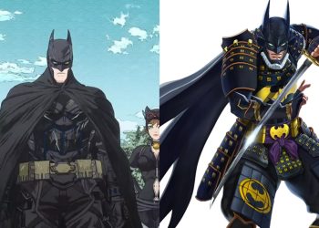 Batman from the 'Batman Ninja' film (Left), an illustration for the character (Left) (Warner Bros.)