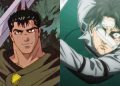 Guts, pictured left, from 'Berserk' (Studio GEMBA), Levi, pictured right, from 'Attack On Titan' (MAPPA)