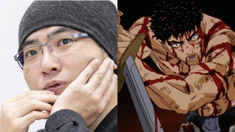 Kentaro Miura (Left), Guts from the 'Berserk' Anime