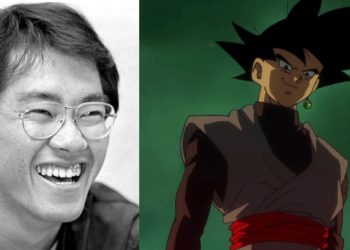Akira Toriyama, creator of "Dragon Ball Z" (Left), Black Goku from "Dragon Ball Super" (Right)