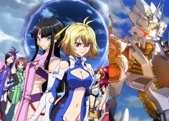 A Still from 'Cross Ange' the Anime (Left), Villkiss the Mecha (Right)