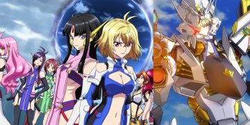 A Still from 'Cross Ange' the Anime (Left), Villkiss the Mecha (Right)