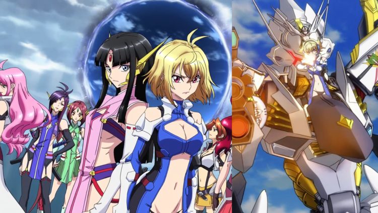 A Still from 'Cross Ange' the Anime (Left), Villkiss the Mecha (Right)