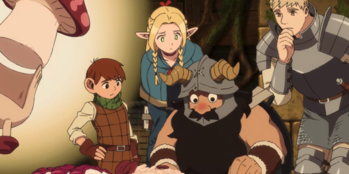 Laois and his team planning thier way through the dungeon in 'Delicious In Dungeon' (Credits: Studio TRIGGER)