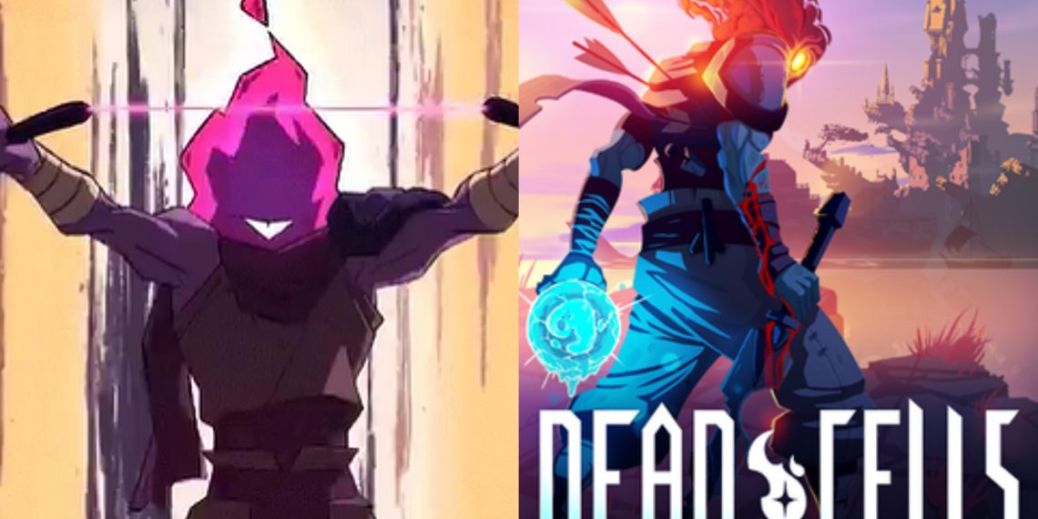 A Still from 'Dead Cells' the Animation (Left), A poster for the game (Right)