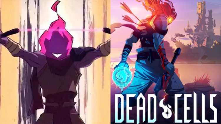 A Still from 'Dead Cells' the Animation (Left), A poster for the game (Right)