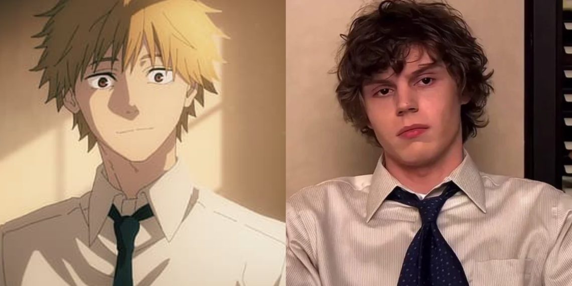 Denji (Left) from 'Chainsaw Man' (MAPPA), Evan Peters from 'The Office' (Ricky Gervais and Stephen Merchant)