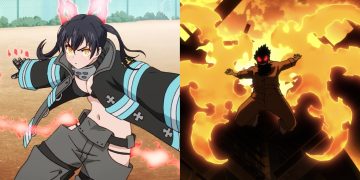 Tamaki (Left) and Shinra (Right) from 'Fire Force' (Studio David Production)