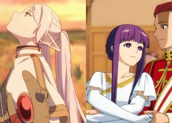 A Still from "Frieren: Beyond Journey’s End" Anime (Left), Characters from the Anime (Right)